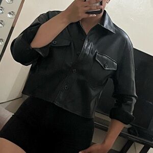 Aeropostale Black Leather Jacket